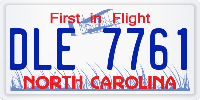 NC license plate DLE7761