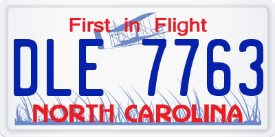NC license plate DLE7763