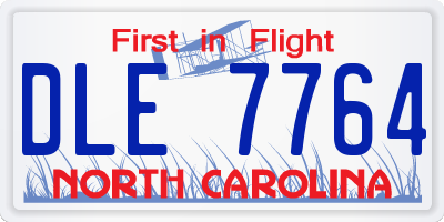 NC license plate DLE7764