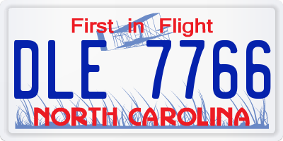 NC license plate DLE7766