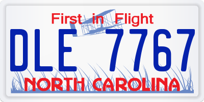 NC license plate DLE7767