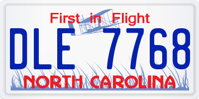 NC license plate DLE7768