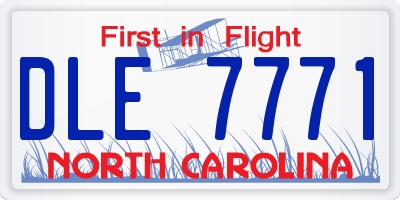 NC license plate DLE7771