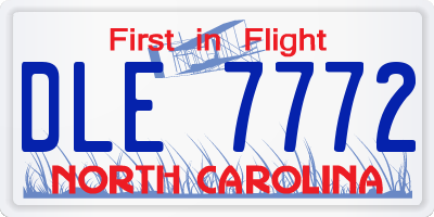 NC license plate DLE7772