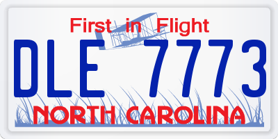 NC license plate DLE7773