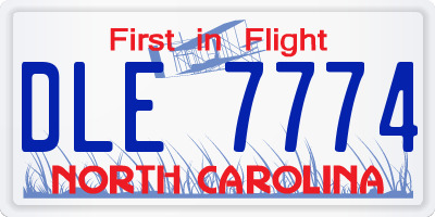 NC license plate DLE7774