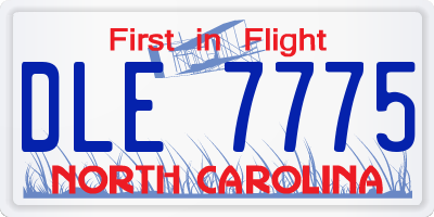 NC license plate DLE7775
