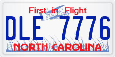 NC license plate DLE7776