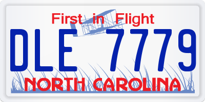 NC license plate DLE7779