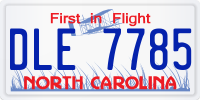 NC license plate DLE7785