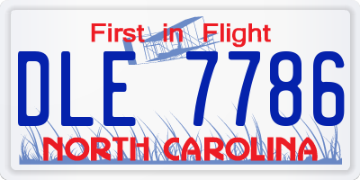 NC license plate DLE7786