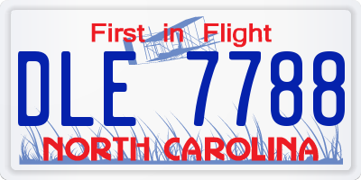 NC license plate DLE7788