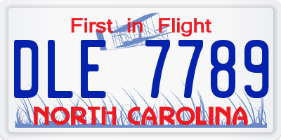 NC license plate DLE7789