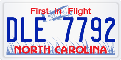 NC license plate DLE7792