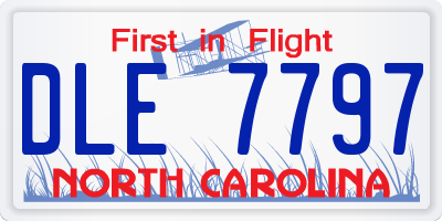 NC license plate DLE7797