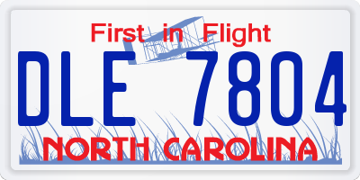 NC license plate DLE7804