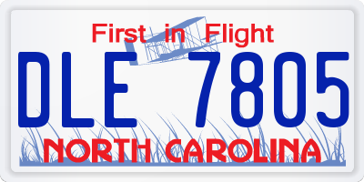 NC license plate DLE7805