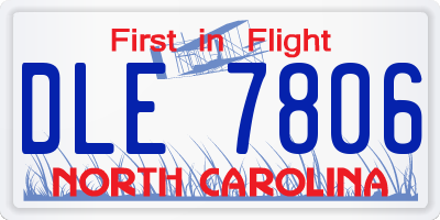 NC license plate DLE7806