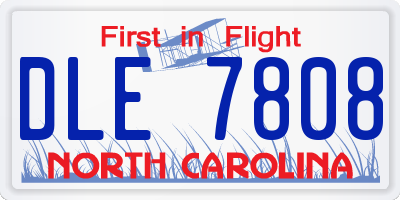 NC license plate DLE7808