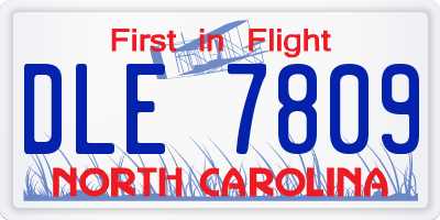 NC license plate DLE7809