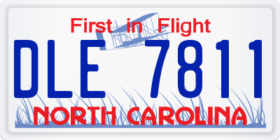 NC license plate DLE7811