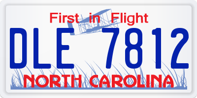NC license plate DLE7812