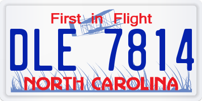 NC license plate DLE7814