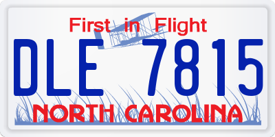 NC license plate DLE7815