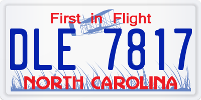 NC license plate DLE7817