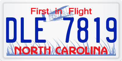 NC license plate DLE7819