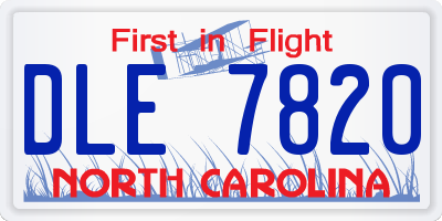 NC license plate DLE7820