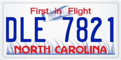 NC license plate DLE7821