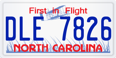 NC license plate DLE7826