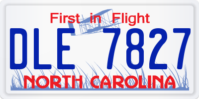 NC license plate DLE7827