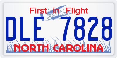 NC license plate DLE7828
