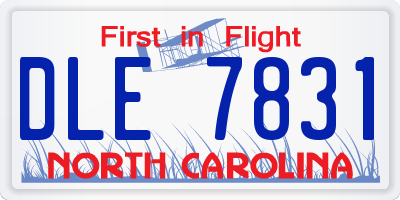 NC license plate DLE7831