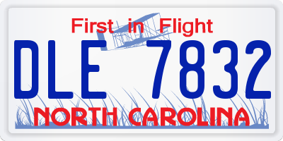 NC license plate DLE7832