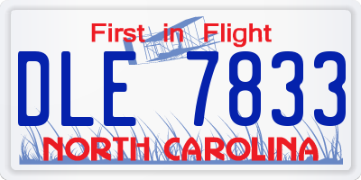 NC license plate DLE7833
