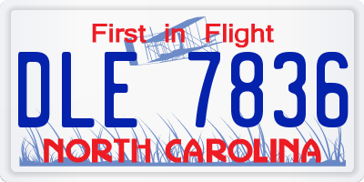 NC license plate DLE7836