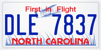 NC license plate DLE7837