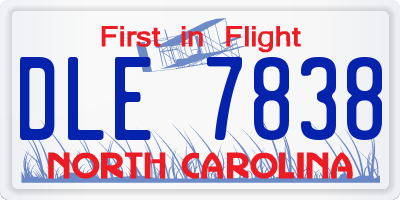 NC license plate DLE7838
