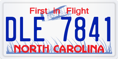 NC license plate DLE7841