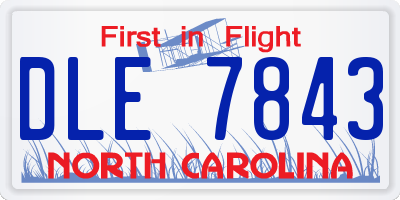 NC license plate DLE7843