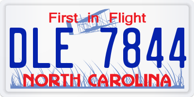 NC license plate DLE7844