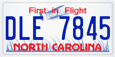 NC license plate DLE7845