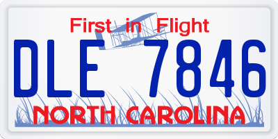 NC license plate DLE7846