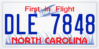 NC license plate DLE7848
