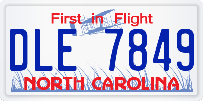 NC license plate DLE7849
