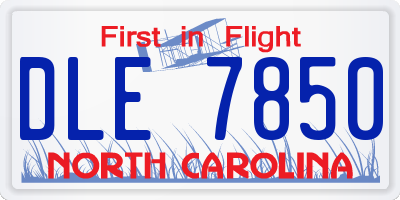 NC license plate DLE7850