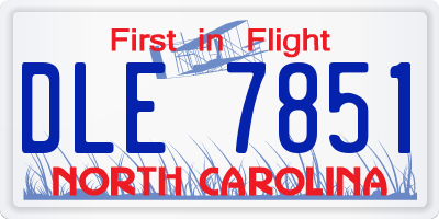 NC license plate DLE7851